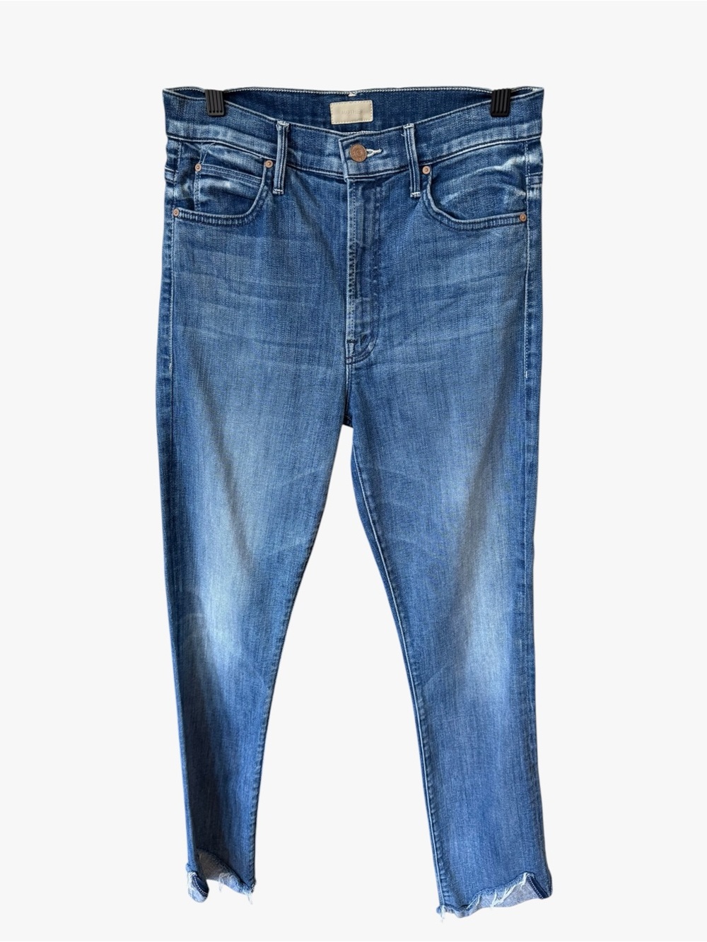 MOTHER high waisted rascal ankle slit flip Jeans